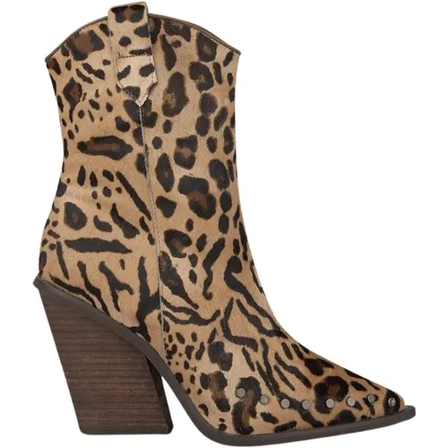 Studded Leather Ankle Boots , female, Sizes: 5 UK - Alma en Pena - Modalova