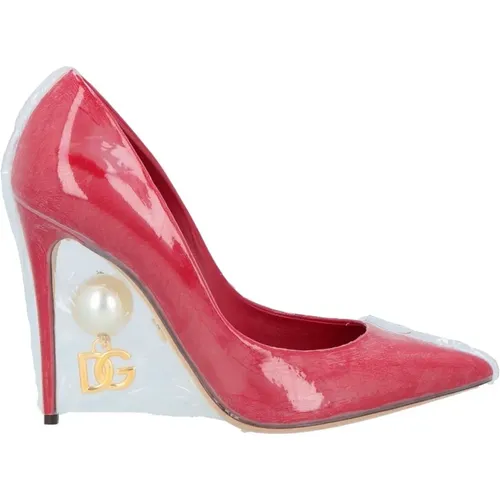 Pearl Embellished Leather Pumps , female, Sizes: 3 UK - Dolce & Gabbana - Modalova