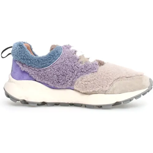 Bunte Sneaker aus Fell und Nubukleder , Damen, Größe: 36 EU - Flower Mountain - Modalova