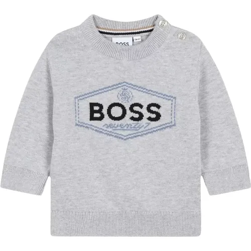 Grauer Jacquard Pullover Hugo Boss - Hugo Boss - Modalova