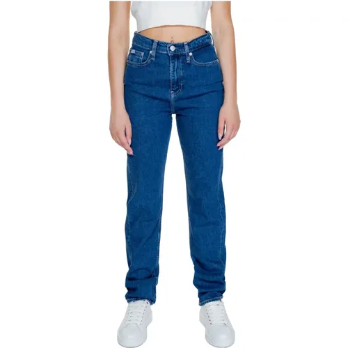 Blaue Einfache Damenjeans mit Reißverschluss , Damen, Größe: W28 L32 - Calvin Klein Jeans - Modalova