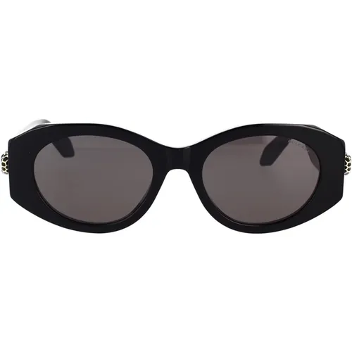 Elegant Oval Sunglasses with Snake Detail , unisex, Sizes: 52 MM - Bvlgari - Modalova