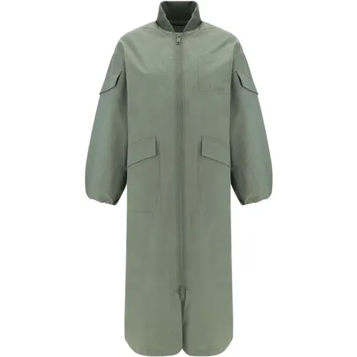 Seersucker Oversized Shell Coat , female, Sizes: 2XS - Ganni - Modalova