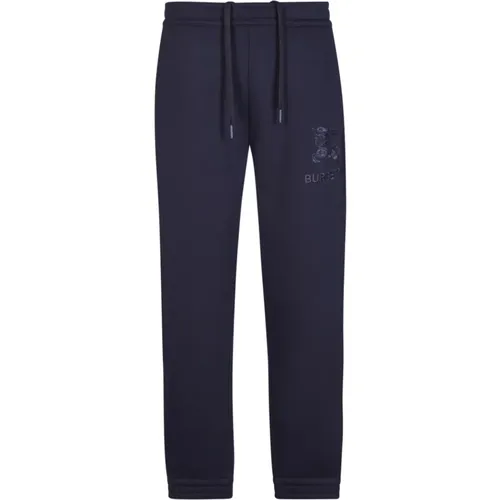 Blaue Baumwoll-Track Pants mit Besticktem Logo , Herren, Größe: S - Burberry - Modalova
