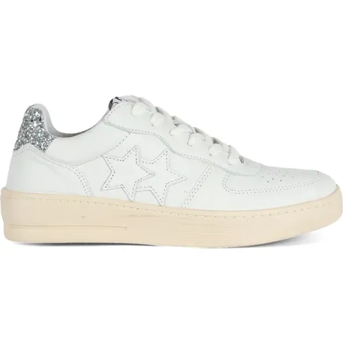 Glitzer Leder Sneakers Paddel Star , Damen, Größe: 36 EU - 2STAR - Modalova