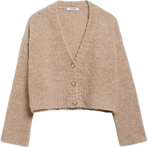 Weicher Bouclé V-Ausschnitt Cardigan , Damen, Größe: L - IVY OAK - Modalova