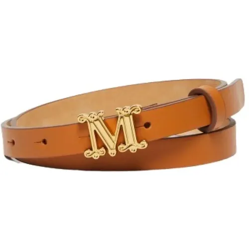 Monogramm Leder Gürtel mit Metallschnalle , Damen, Größe: XL - Max Mara - Modalova