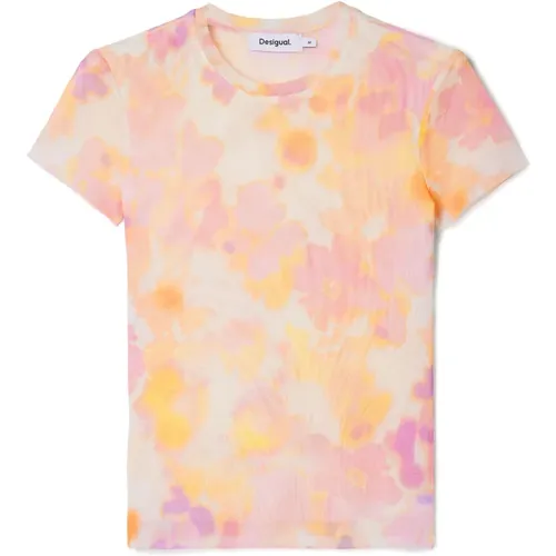 Women's Spring/Summer Cotton T-Shirt , female, Sizes: XL, L, S, 2XL, M - Desigual - Modalova