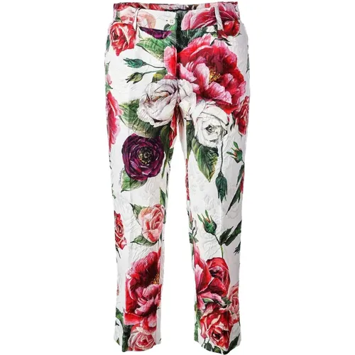Women Floral Trousers , female, Sizes: S, 3XS, 2XS, XS - Dolce & Gabbana - Modalova