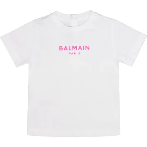 Baumwolle Crew Neck Bedrucktes Logo T-Shirt - Balmain - Modalova