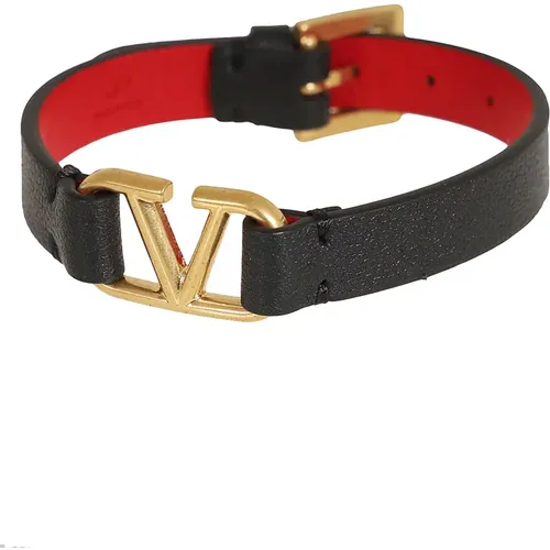 VLogo Signature Leather Bracelet , female, Sizes: ONE SIZE - Valentino Garavani - Modalova