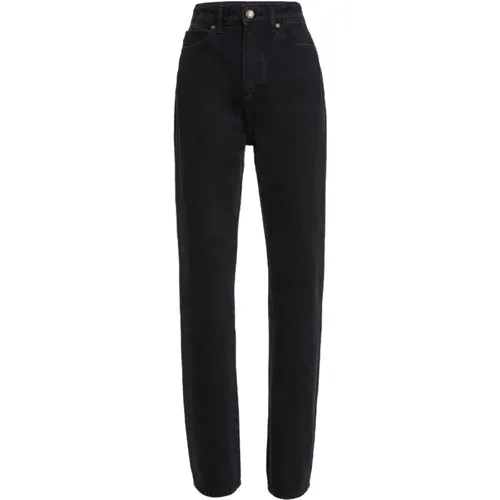 Schwarze High-Waisted Straight-Leg Jeans , Damen, Größe: M - Khaite - Modalova