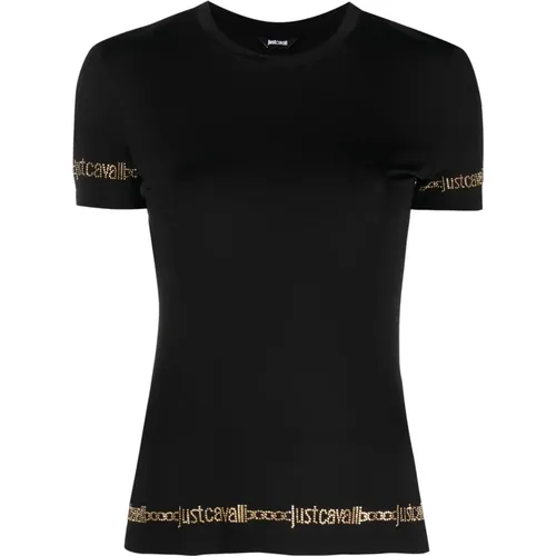 Logo Short Sleeve T-Shirt , female, Sizes: XS, S - Just Cavalli - Modalova