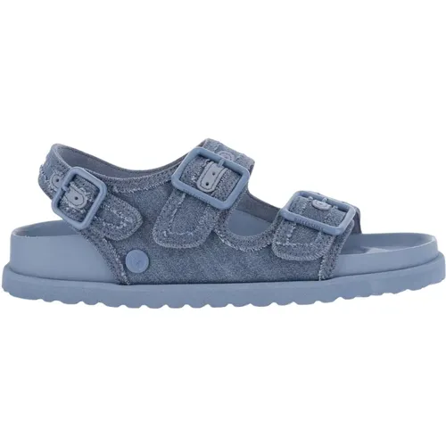 Denim Lederriemen Sandalen , Damen, Größe: 36 EU - Birkenstock - Modalova