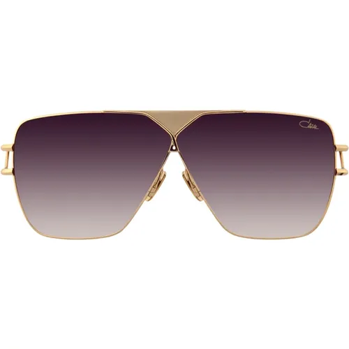 Gold Metal Sunglasses with Black Acetate Arms , unisex, Sizes: 65 MM - Cazal - Modalova