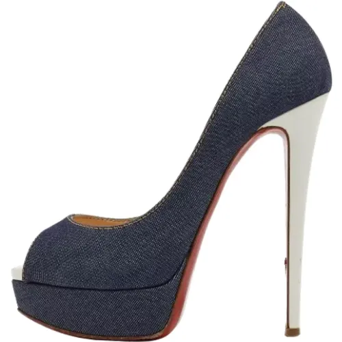 Pre-owned Denim heels , female, Sizes: 5 1/2 UK - Christian Louboutin Pre-owned - Modalova