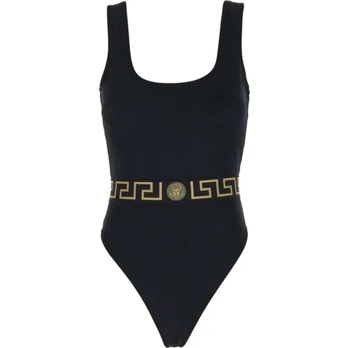 Schwarze Meer Kleidung Einteiliger Badeanzug , Damen, Größe: 2XS - Versace - Modalova