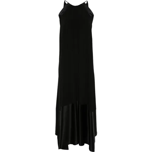 Schwarzes Seiden Jersey Kleid Asymmetrisch , Damen, Größe: XS - Max Mara - Modalova
