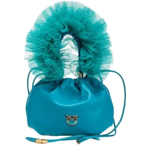 Mini Nappa Leather Bag with Tulle , female, Sizes: ONE SIZE - pinko - Modalova