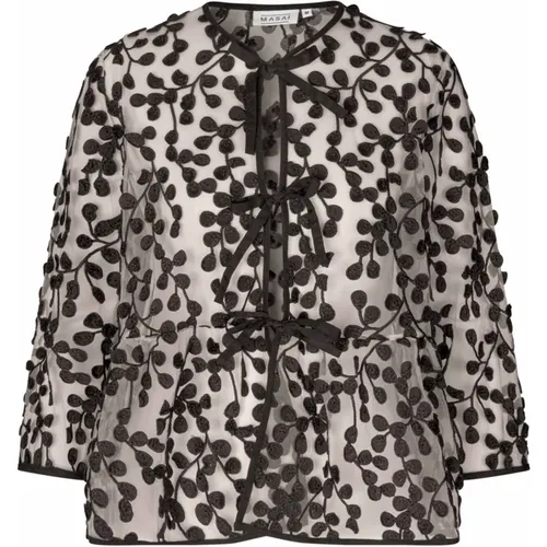 Elegant Jacket with Mesh Details , female, Sizes: M, L, XL, 2XL, XS, S - Masai - Modalova