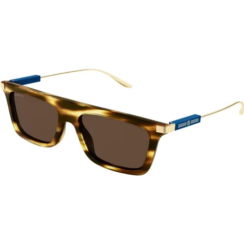 Havana/Brown Sunglasses, Gold/Grey Sunglasses - Gucci - Modalova