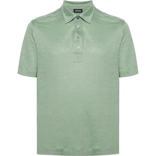 Linen polo shirt , male, Sizes: 3XL, L, XL, 2XL - Ermenegildo Zegna - Modalova