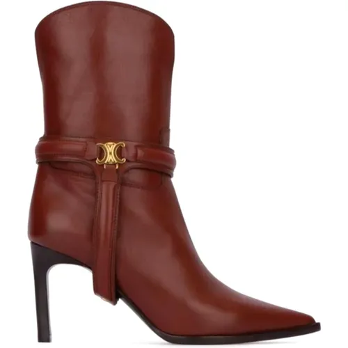 Stylish Leather Boots , female, Sizes: 2 1/2 UK - Celine - Modalova