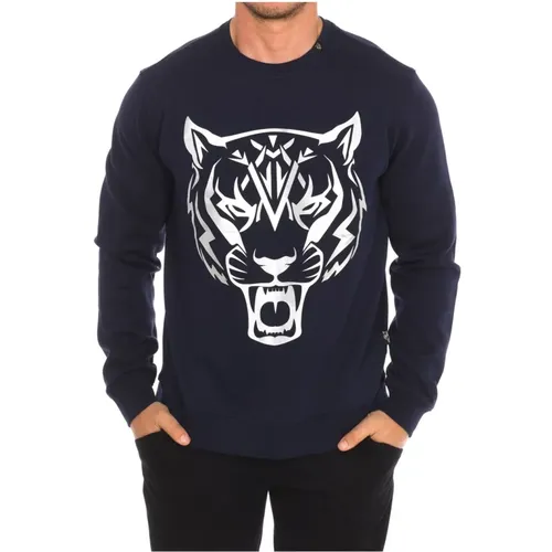 Rundhals Sweatshirt mit Markenprint , Herren, Größe: 2XL - Plein Sport - Modalova