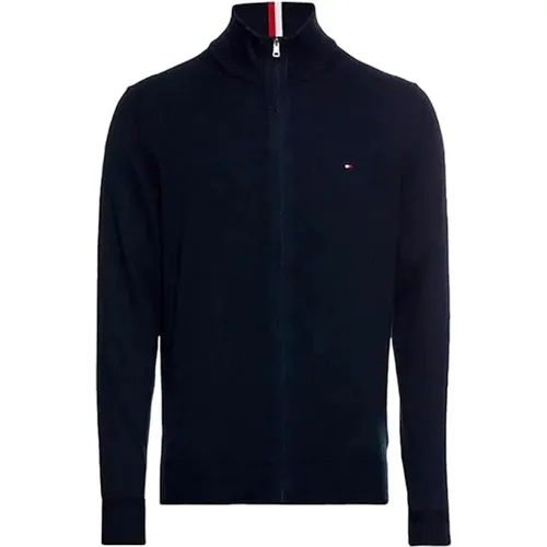 Blauer Pullover Hoher Kragen Regular Fit , Herren, Größe: L - Tommy Hilfiger - Modalova