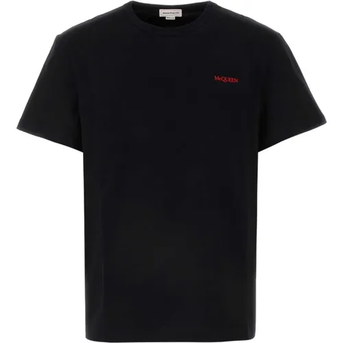 Stylisches Schwarzes Baumwoll-T-Shirt , Herren, Größe: L - alexander mcqueen - Modalova