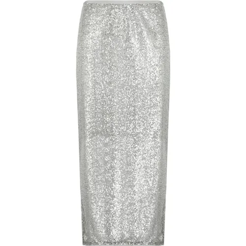 Silver Sequin Skirt , female, Sizes: 2XS, XS - Antonelli Firenze - Modalova