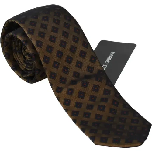 Sophisticated Patterned Slim Necktie , unisex, Sizes: ONE SIZE - Dolce & Gabbana - Modalova