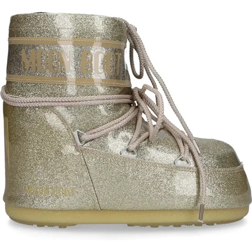 Icon LOW Glitter PVC Snow Boots , female, Sizes: 3 UK, 6 UK - moon boot - Modalova