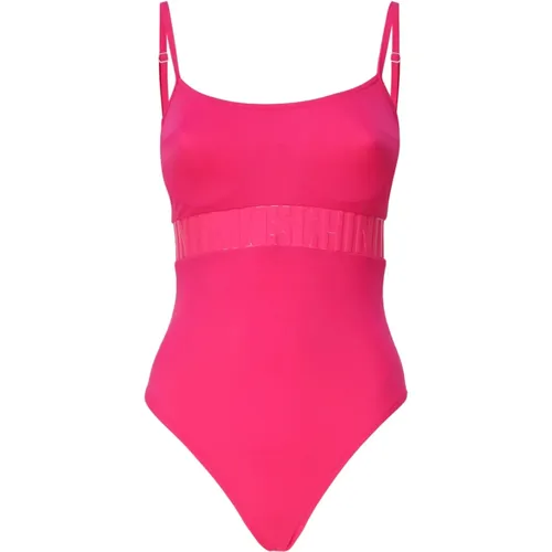 Fuchsia One-Piece Swimsuit , female, Sizes: L - Moschino - Modalova