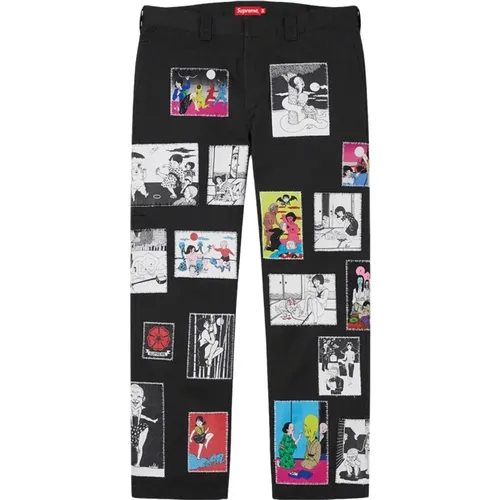 Limited Edition Saeki Work Pant Black , male, Sizes: W36 - Supreme - Modalova