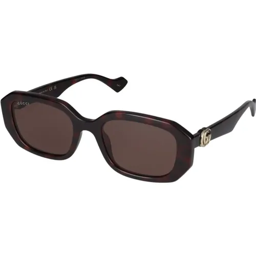 Stylische Sonnenbrille GG1535S,Schwarze/Graue Sonnenbrille,Nude/ Sonnenbrille,Stylische Sonnenbrille in Havana/Braun,Nude Sonnenbrille Gg1535S 003 - Gucci - Modalova