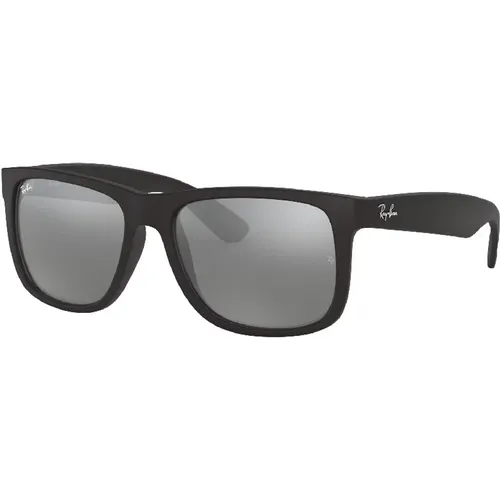 Justin Sonnenbrille in Schwarz mit Verspiegelten Grauen Gläsern - Ray-Ban - Modalova
