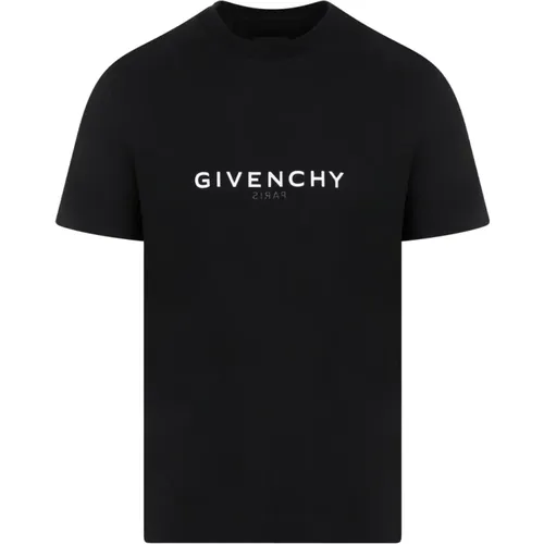 Schwarzes Baumwoll-T-Shirt Rundhals - Givenchy - Modalova