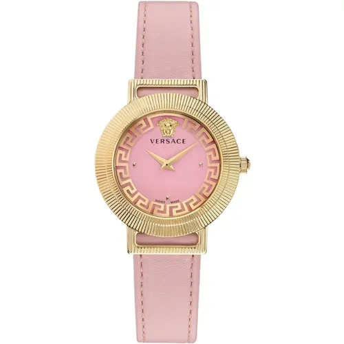 Chic Leather Watch Pink Gold , female, Sizes: ONE SIZE - Versace - Modalova