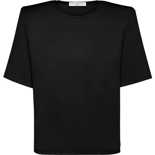 Shiny Effect Crew Neck T-Shirt , female, Sizes: S, M - MVP wardrobe - Modalova