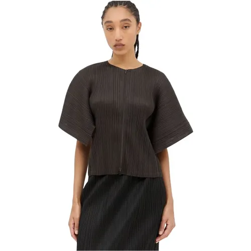 Gefaltete Cap Sleeves Top - Issey Miyake - Modalova