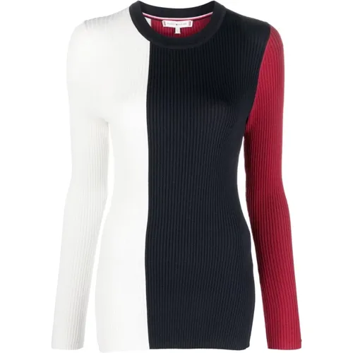 Sweater with round neckline , female, Sizes: L, M - Tommy Hilfiger - Modalova