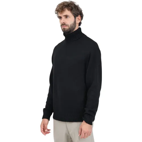 Schwarzer Rollkragenpullover , Herren, Größe: L - Selected Homme - Modalova