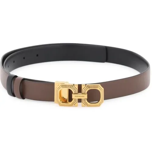 Reversible Leather Belt with Gancini Buckle , female, Sizes: 100 CM, 95 CM, 90 CM, 85 CM - Salvatore Ferragamo - Modalova