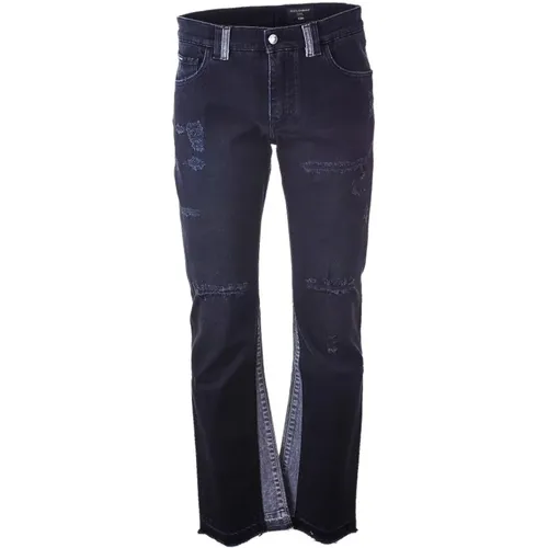 Herren Slim Broken Jeans , Herren, Größe: L - Dolce & Gabbana - Modalova