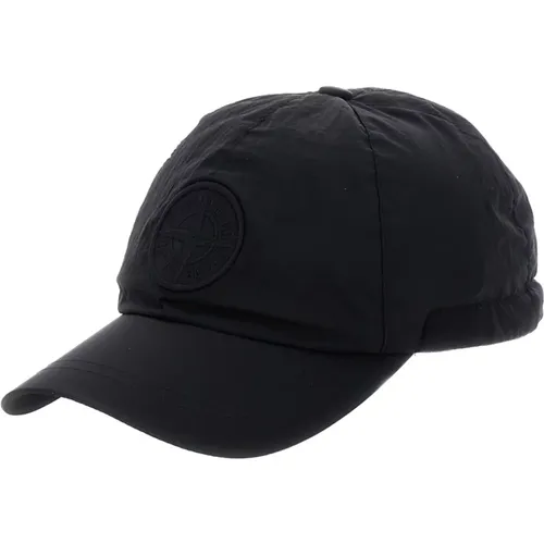 Schwarze Nylon Metal Hüte , Herren, Größe: L - Stone Island - Modalova