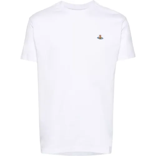 Weiße T-Shirts und Polos mit Orb-Logo , Damen, Größe: S - Vivienne Westwood - Modalova