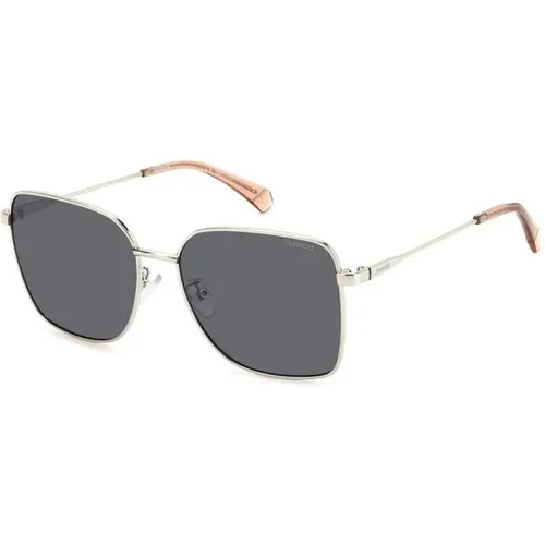 Elegante Sonnenbrille mit Metallrahmen für Frauen , Damen, Größe: 58 MM - Polaroid - Modalova