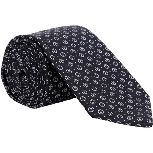 Silk Tie Navy , male, Sizes: ONE SIZE - Giorgio Armani - Modalova