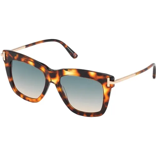 Dasha Sunglasses in Havana/Green Shaded , female, Sizes: 52 MM - Tom Ford - Modalova